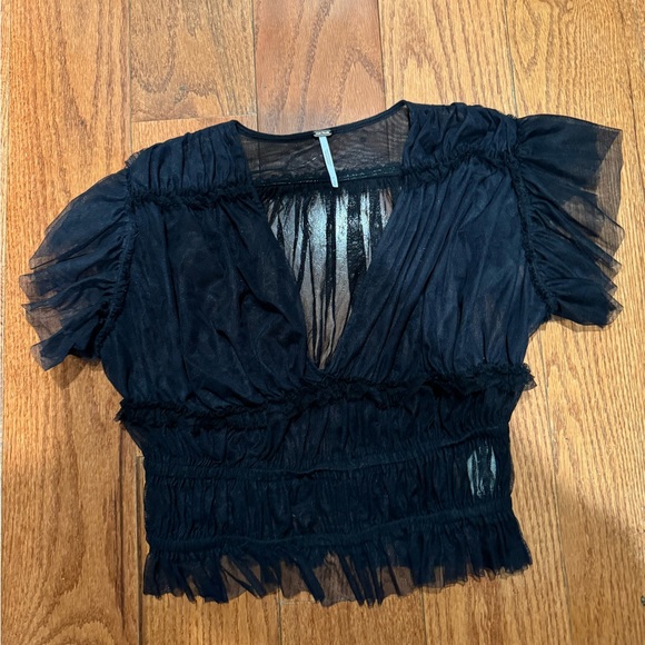 Free People Tops - NWOT Free People Make Me Smile Crop Top | Black | Size S